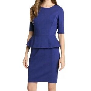 Trina Turk Peplum Trophie Blue Dress